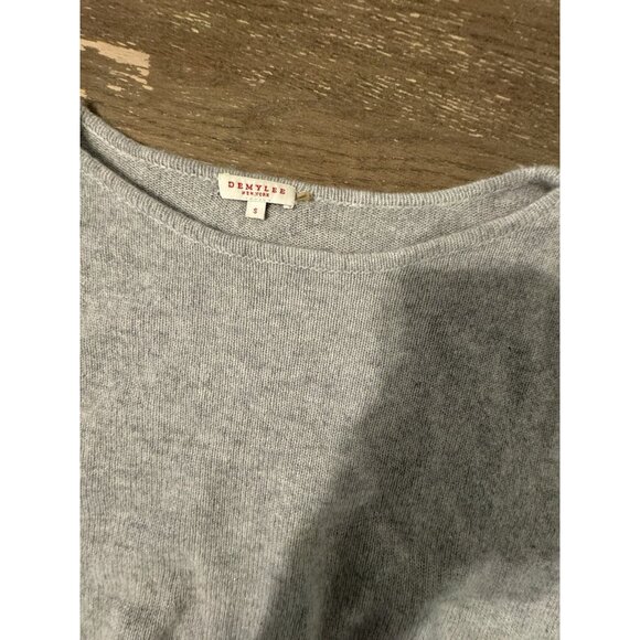 Demylee Cashmere Bishop Billow Sleeve Gray Knit Sweater Small Quiet Luxury - Picture 5 of 8